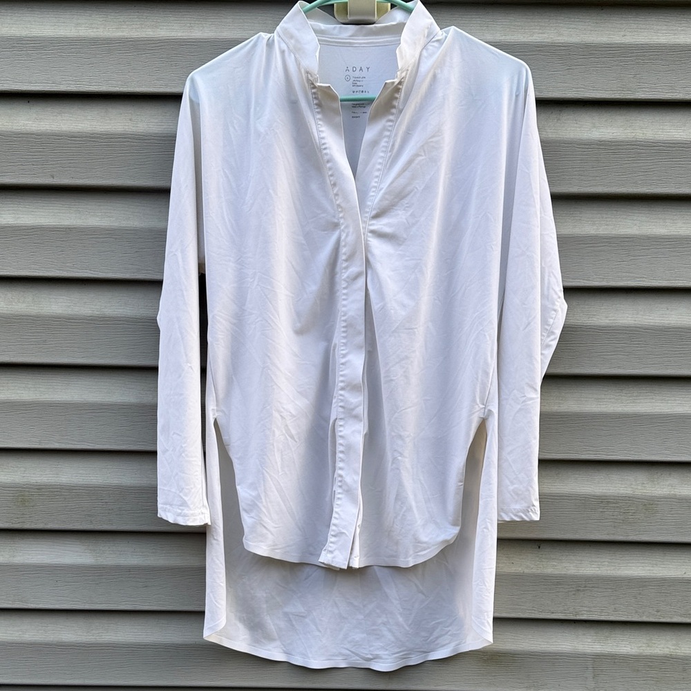 Aday | Something Borrowed White Button Down Tunic… - image 2